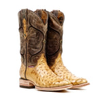 Austin Ostrich Boots - Antique - Roper Toe (AV201)