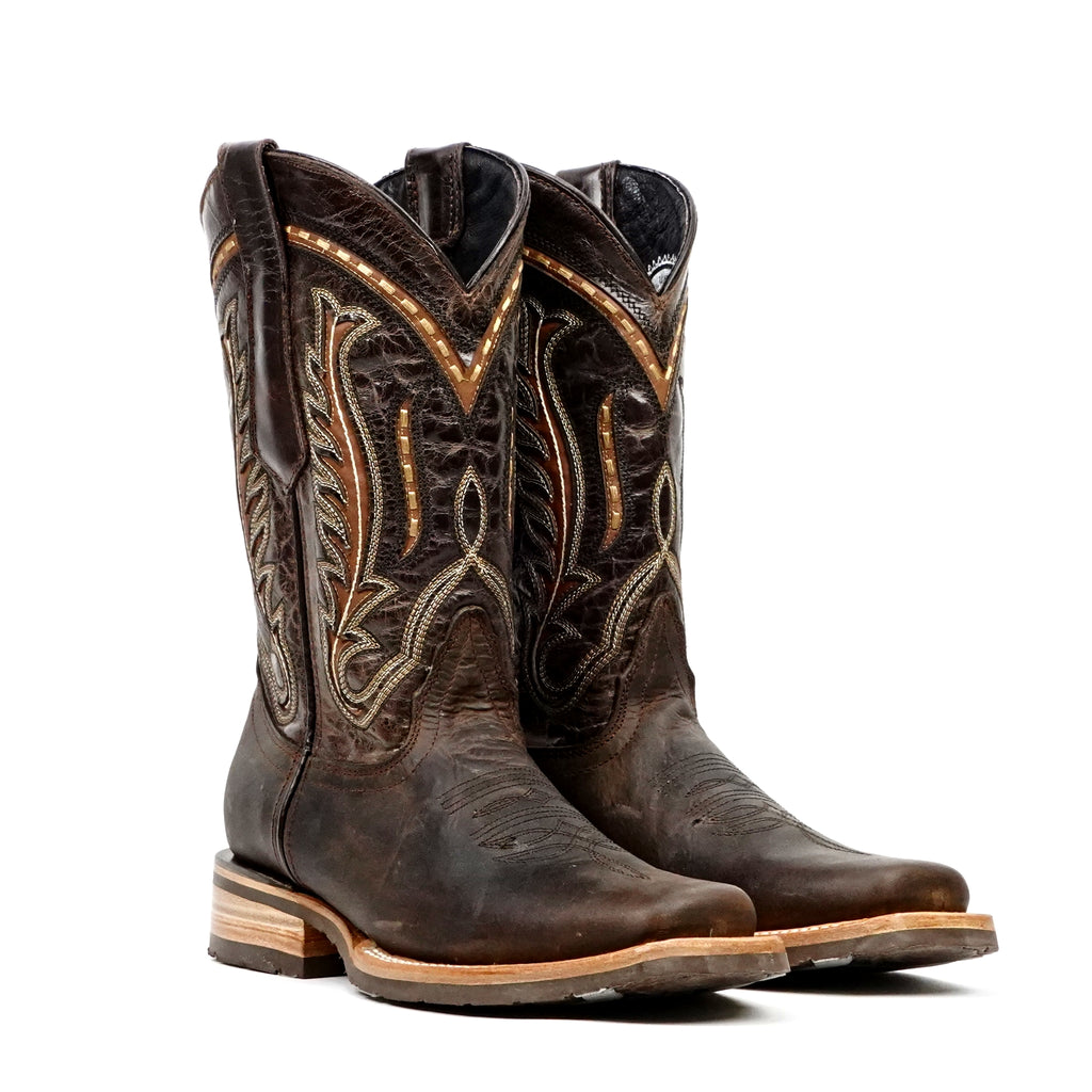 Azkar Tan Cowboy Boots- Slip-Resistant Sole - Rodeo Toe (E28)