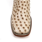 Ostrich Bone - Embossed Leather - Square Toe (E424)