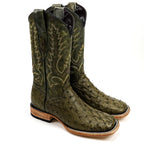 Austin Ostrich Boots - Agave - Square Toe (AV20)