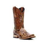 Hand-Tooled Floral Boots - Orix - Rodeo Toe (E696)