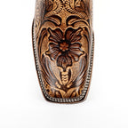 Hand-Tooled Floral Boots - Orix - Rodeo Toe (E696)