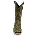 Austin Ostrich Boots - Agave - Square Toe (AV20)