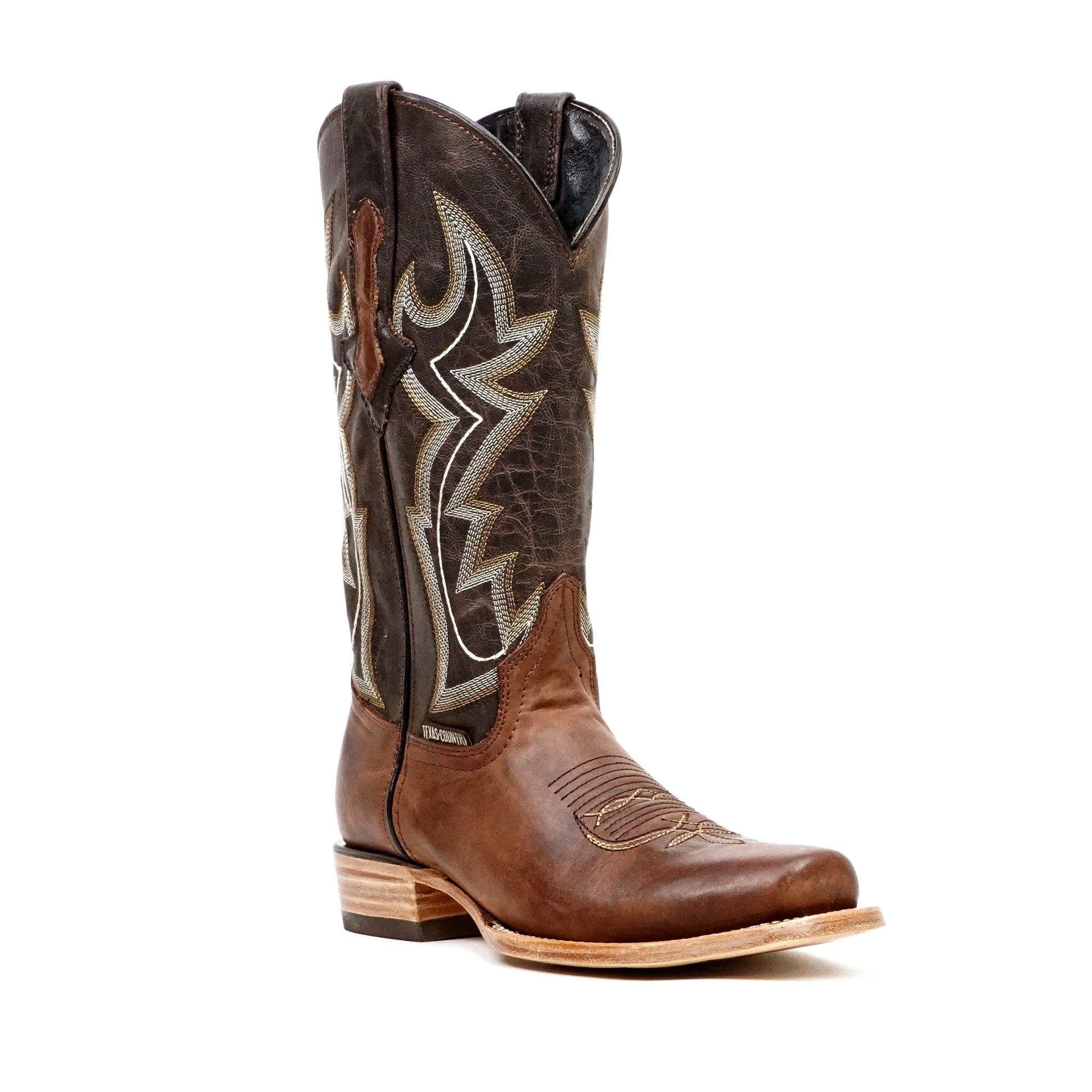 Fresno Cognac Cowboy Boots - Narrow Square Toe (E906)