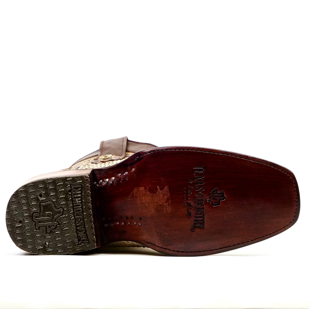 Tanner Python Boots - Cappuccino - Cutter Toe (PN26)