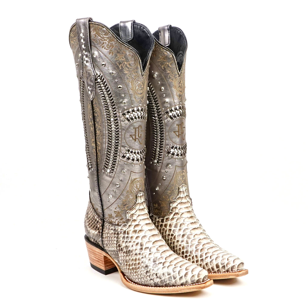 Python Natural Cowgirl Boots - Tall Shaft - Snip Toe (E31)