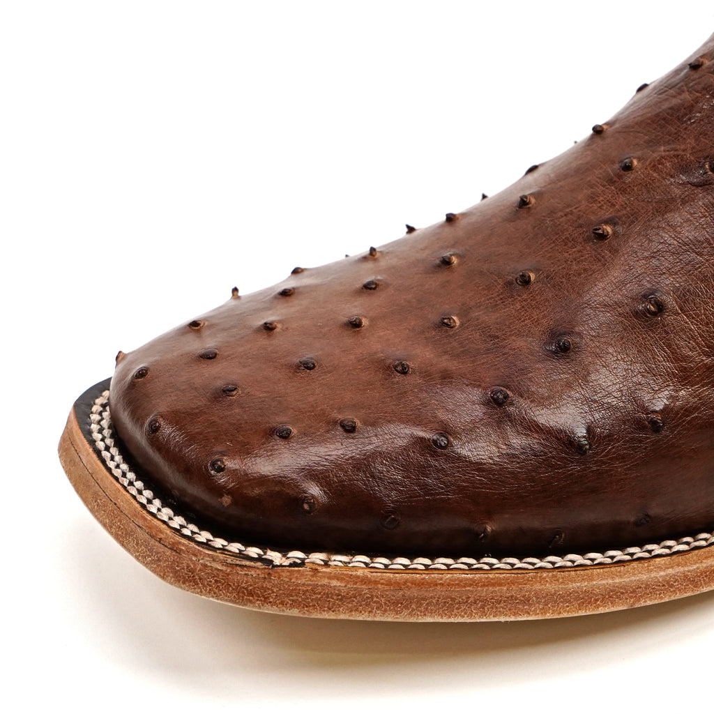 Austin Ostrich Boots - Brass - Square Toe (AV20)