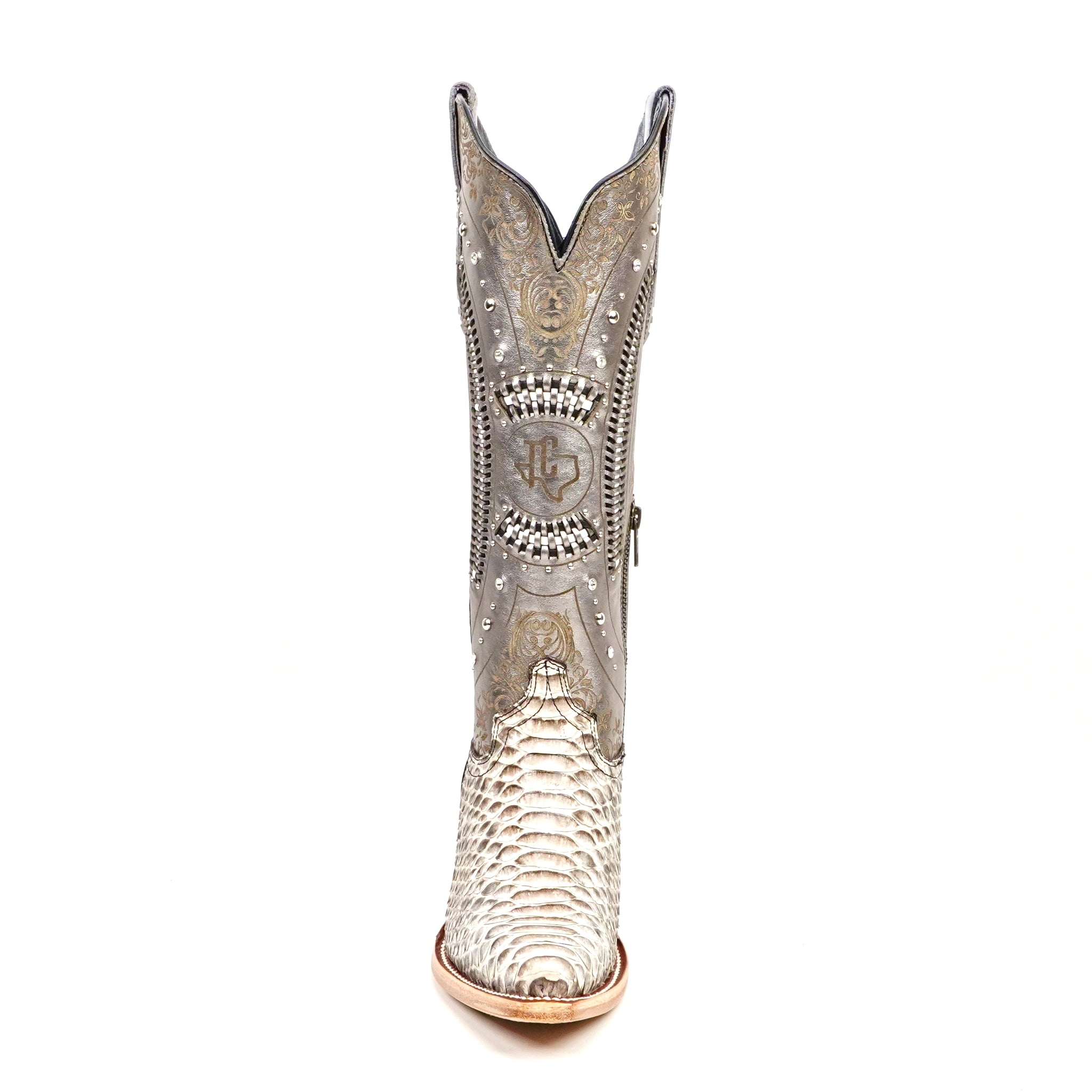 Python Natural Cowgirl Boots - Tall Shaft - Snip Toe (E31)