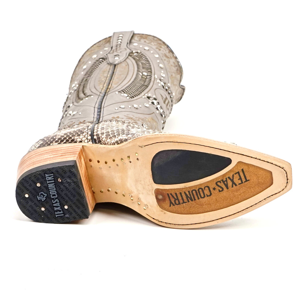 Python Natural Cowgirl Boots - Tall Shaft - Snip Toe (E31)