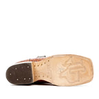Caiman Belly Cognac Boots - Embossed Leather - Square Toe (E426)