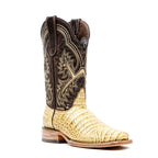 Caiman Belly Orix Boots - Embossed Leather - Square Toe (E423)