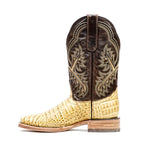 Caiman Belly Orix Boots - Embossed Leather - Square Toe (E423)