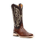 Crocodile Head Choco Boots - Embossed Leather - Square Toe (E427)