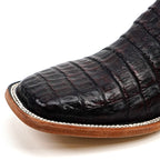 Rhodes Caiman Belly Boots - Black Cherry - Square Toe (LM10)