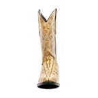 Crocodile Tail Orix Boots - Embossed Leather - Round Toe (E437)