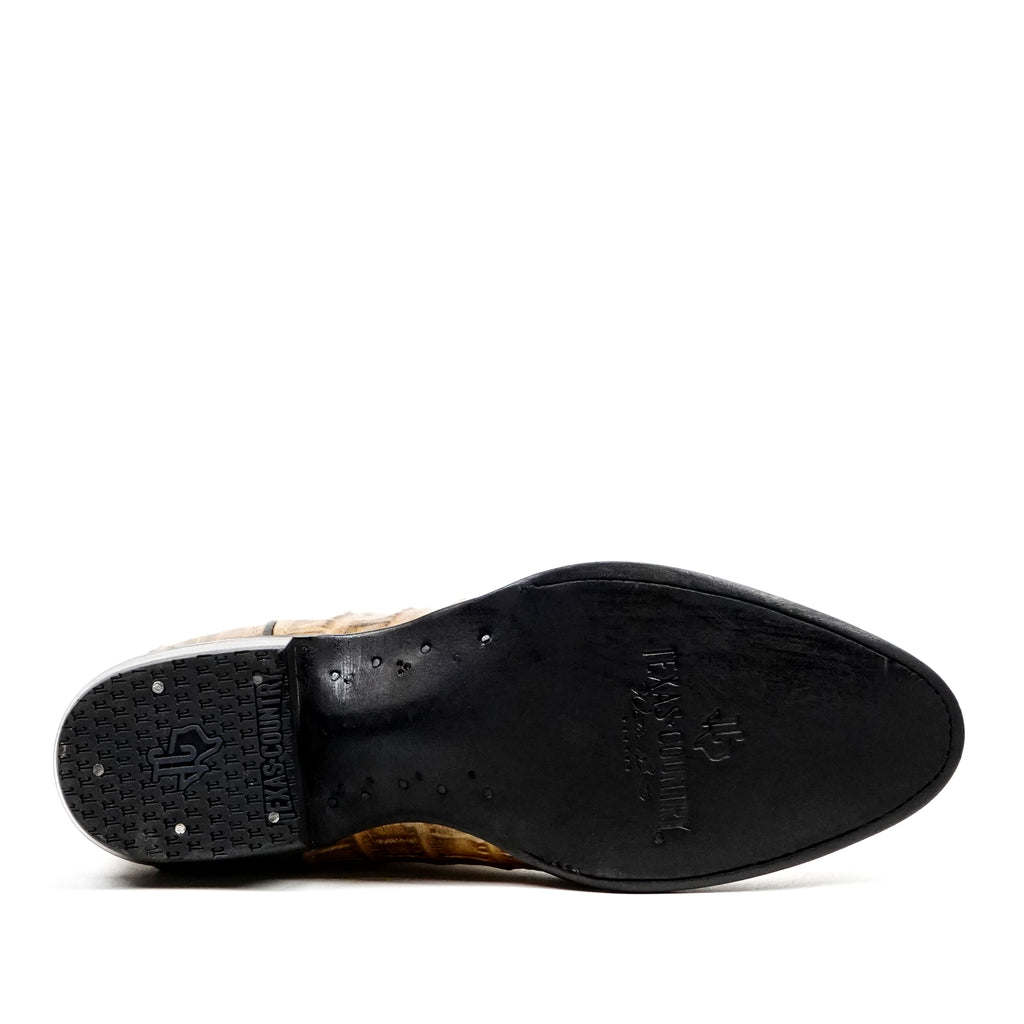Crocodile Tail Orix Boots - Embossed Leather - Round Toe (E437)