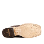 Jumbo Python Rustic Chocolate Boots - Embossed Leather - Square Toe (E681)