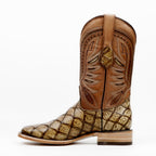 Pirarucu Orix Boots - Embossed Leather - Square Toe (E687)