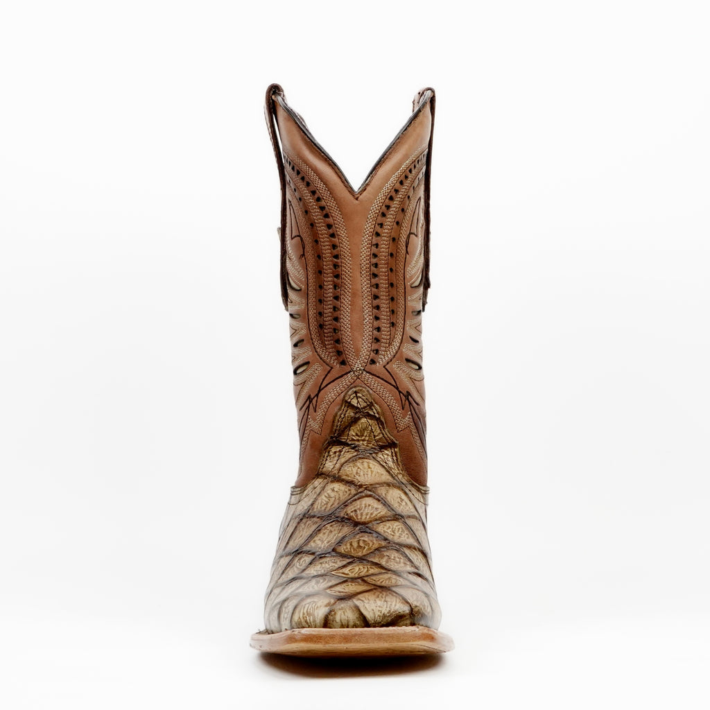 Pirarucu Orix Boots - Embossed Leather - Square Toe (E687)