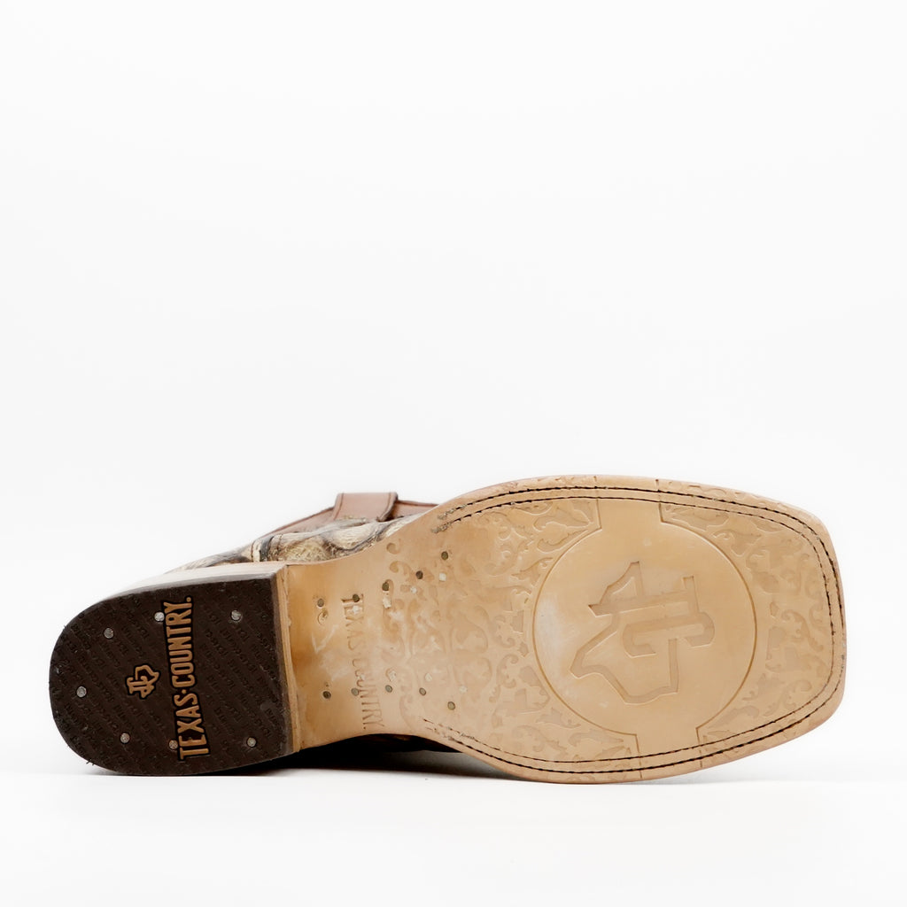 Pirarucu Orix Boots - Embossed Leather - Square Toe (E687)