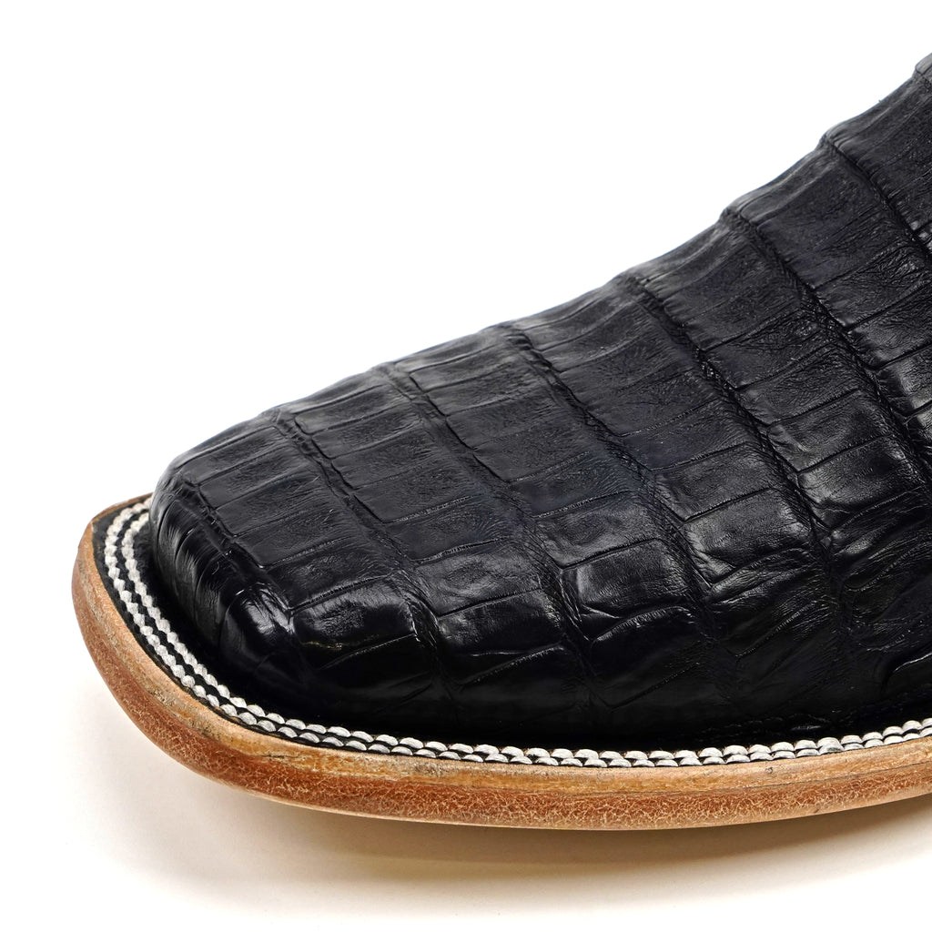 Rhodes Caiman Belly Boots - Navy Blue - Square Toe (LM10)