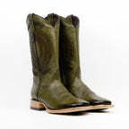 Cleyton Olive Cowboy Boots - Square Toe (E944)