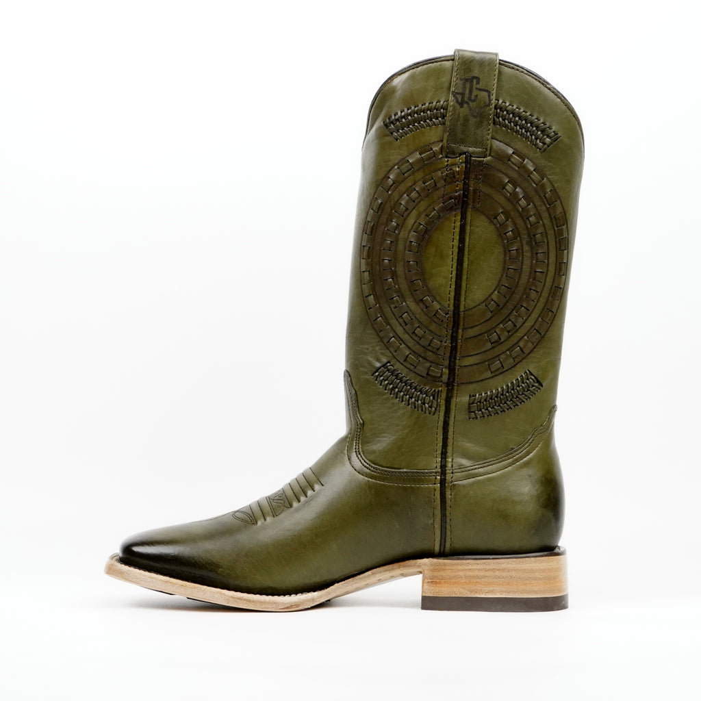 Cleyton Olive Cowboy Boots - Square Toe (E944)