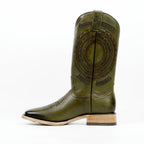 Cleyton Olive Cowboy Boots - Square Toe (E944)