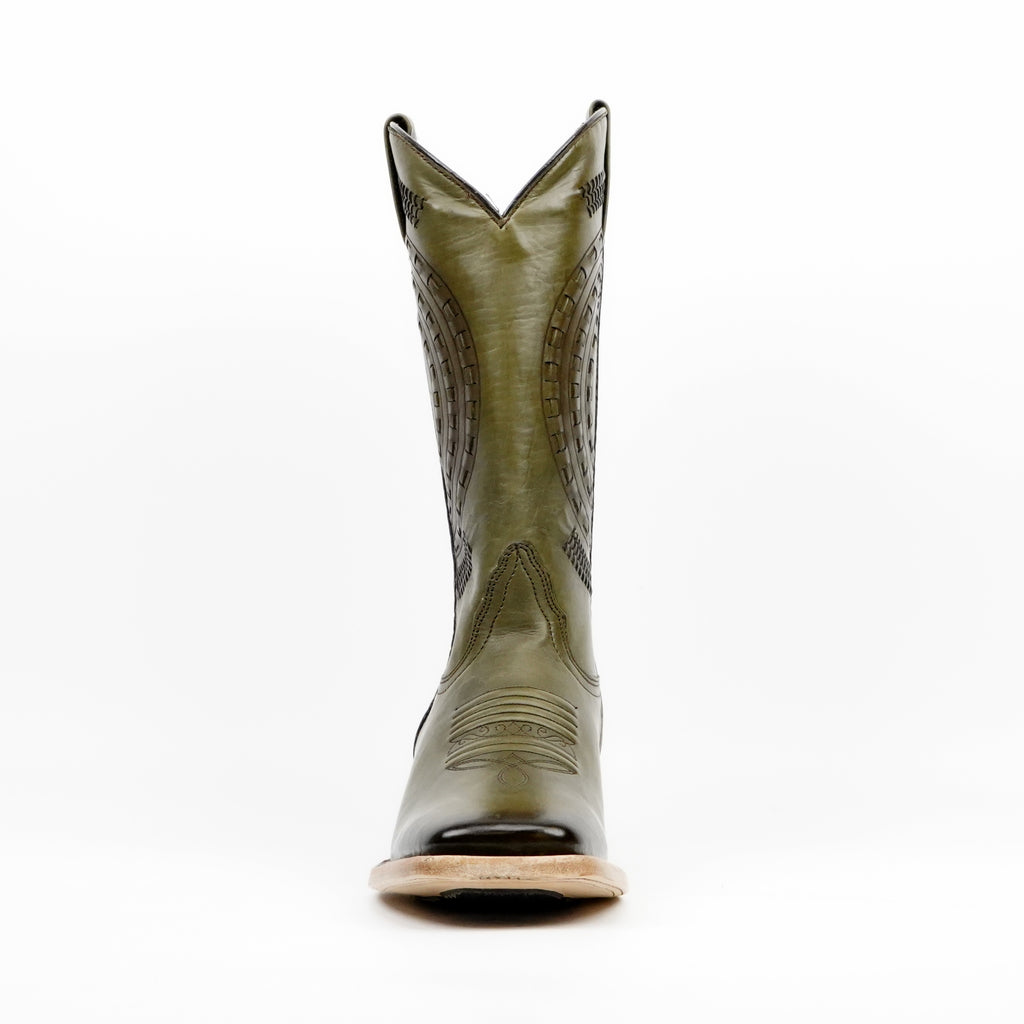 Cleyton Olive Cowboy Boots - Square Toe (E944)