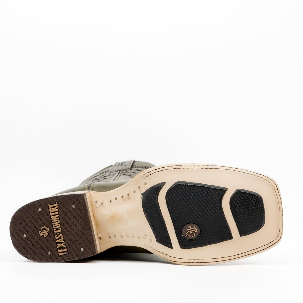 Cleyton Olive Cowboy Boots - Square Toe (E944)
