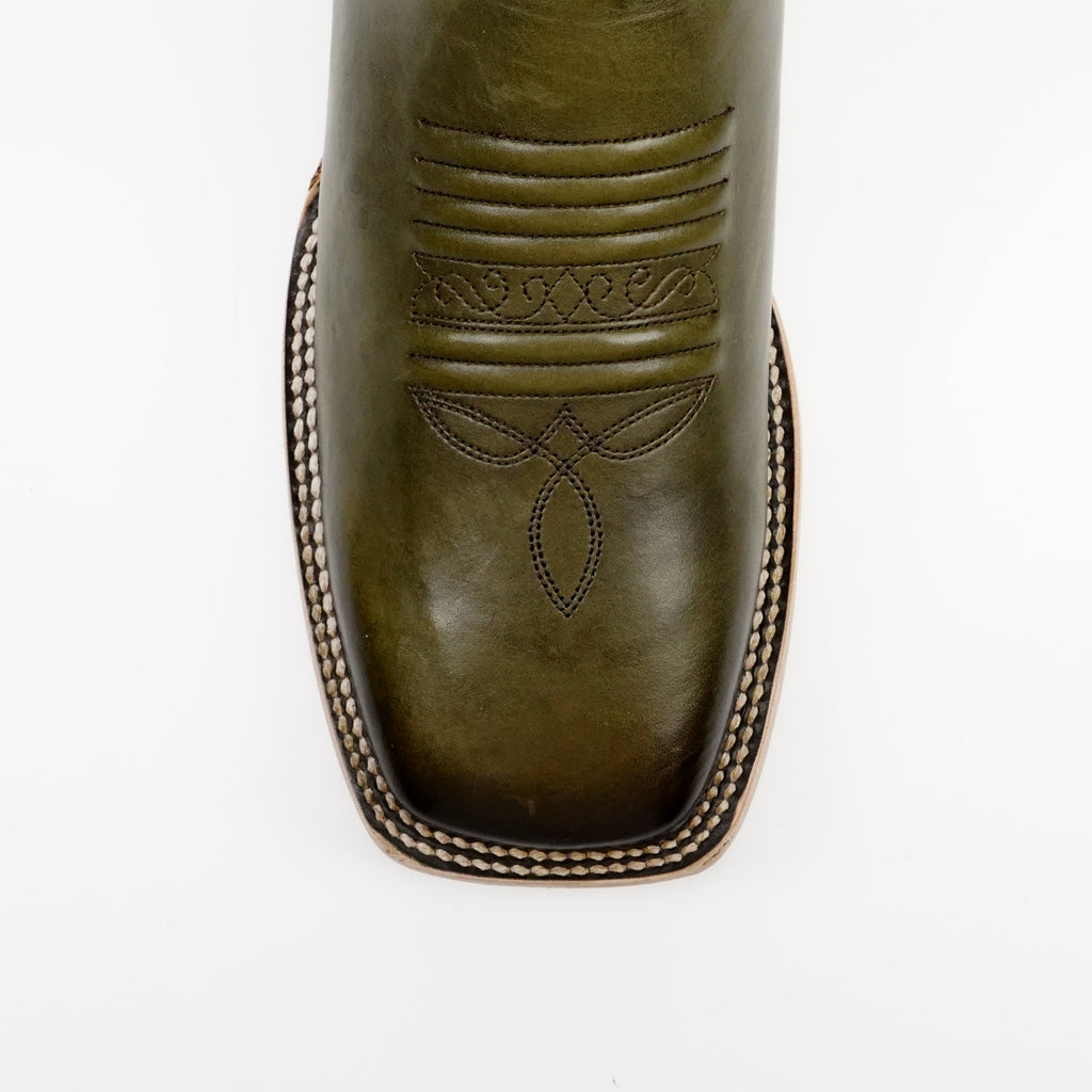 Cleyton Olive Cowboy Boots - Square Toe (E944)