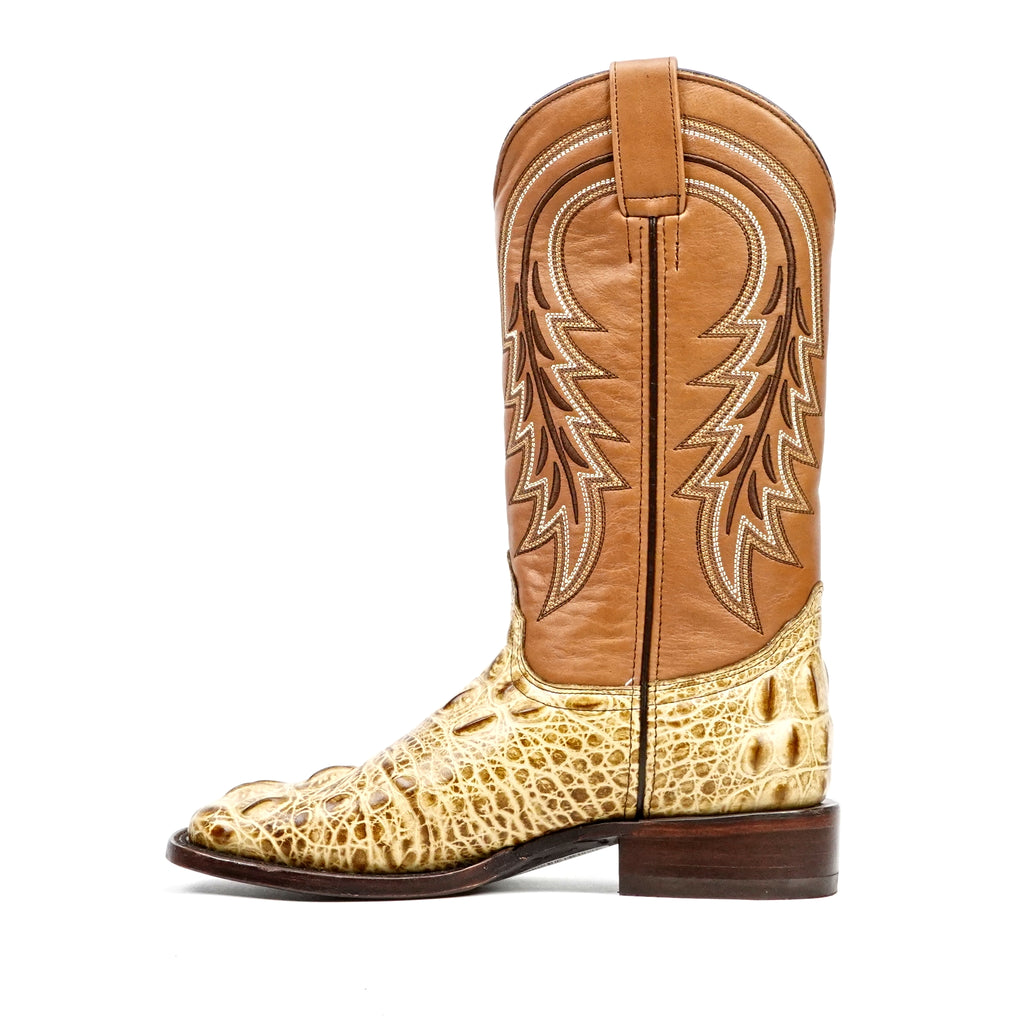 Alligator Head Orix Boots - Embossed Leather - Square Toe (E950)