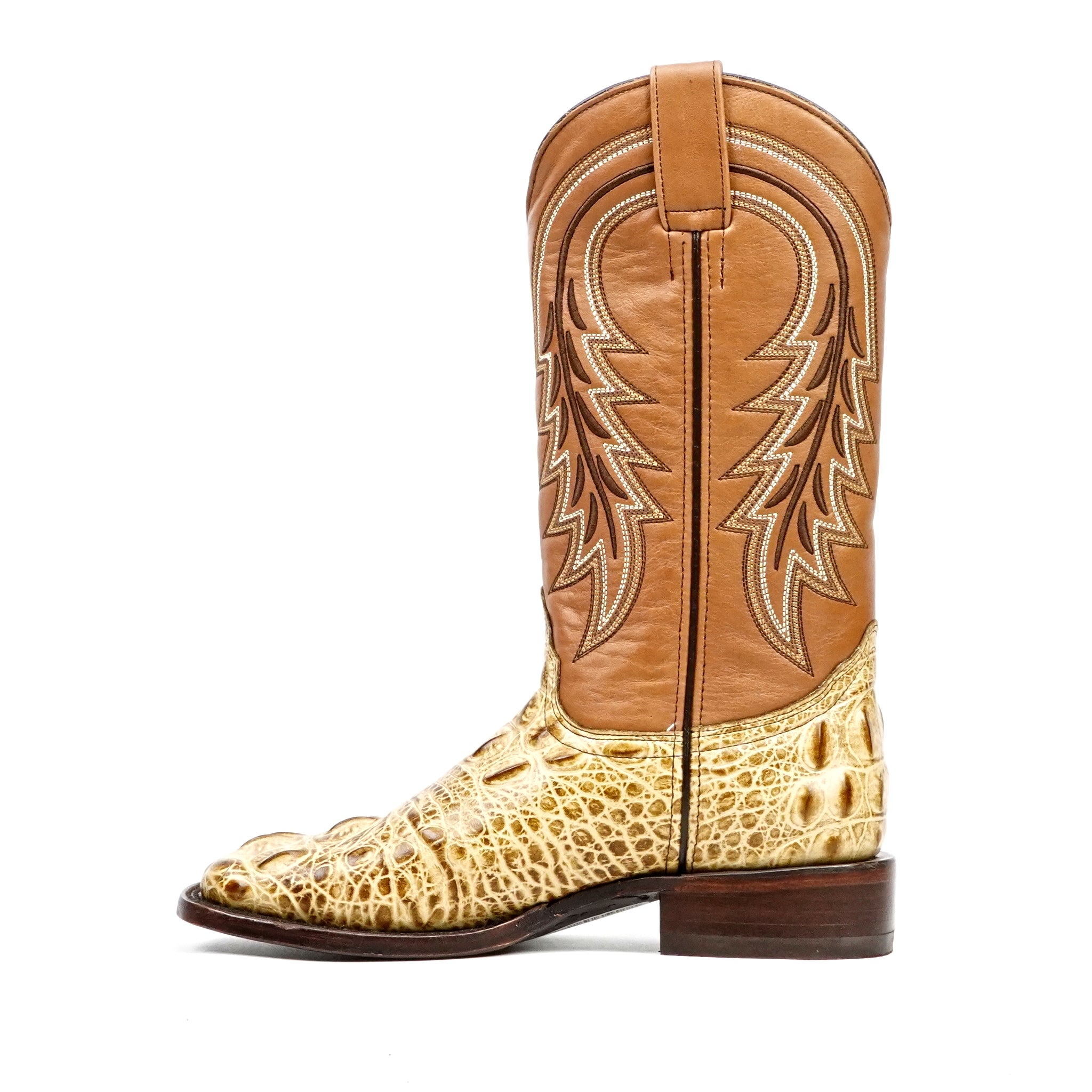 Alligator Head Orix Boots - Embossed Leather - Square Toe (E950)
