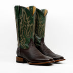 Shrunken Calf Cowboy Boots - Chocolate - Square Toe (TS083)