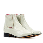 Botines de Piel Nappa - Blanco - Punta Redonda (E500)