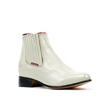 Botines de Piel Nappa - Blanco - Punta Redonda (E500)