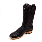Rhodes Nile Crocodile Tail Boots - Black Cherry - Square Toe (LM10)