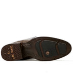Botines de Serpiente - Piel Marrón Grabada - Punta Rodeo (E946)