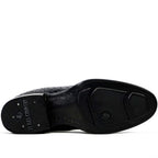 Botines Snake al Tobillo - Piel Gofrada Negra - Punta Rodeo (E955)