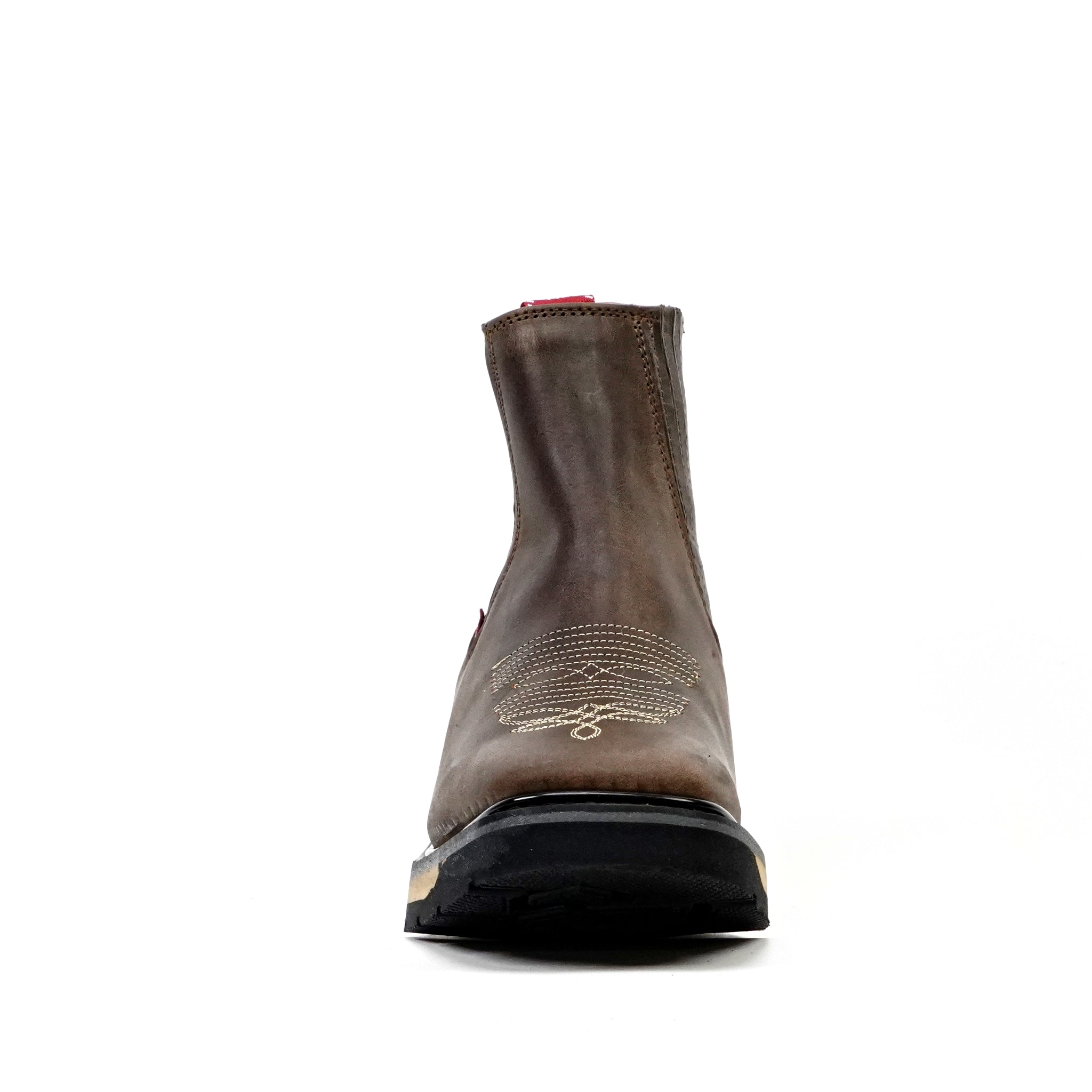 Alamo Brown Double Sole Ankle Boots - Square Toe (E1200)