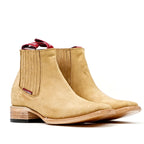 Botines - Nubuck Tan - Punta Cuadrada (E1200)