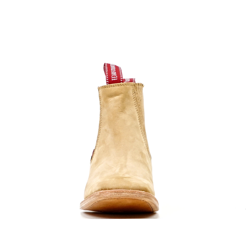 Botines - Nubuck Tan - Punta Cuadrada (E1200)