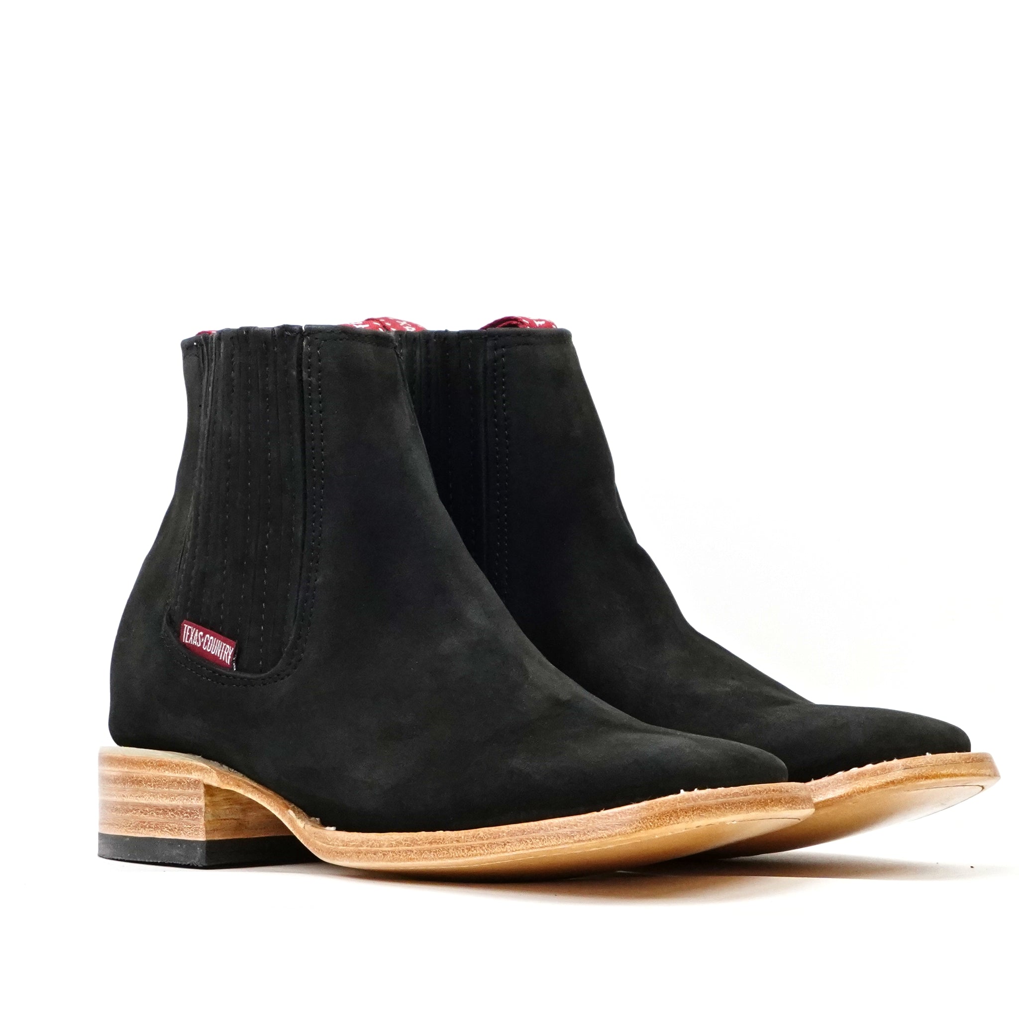 Botines - Nubuck negro - Punta cuadrada (E1200)