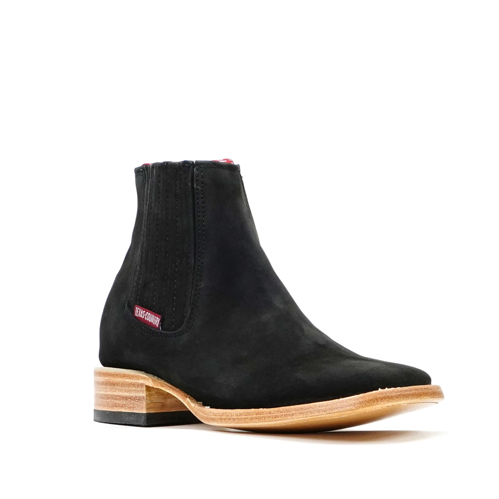 Botines - Nubuck negro - Punta cuadrada (E1200)