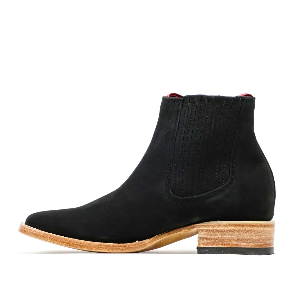 Botines - Nubuck negro - Punta cuadrada (E1200)
