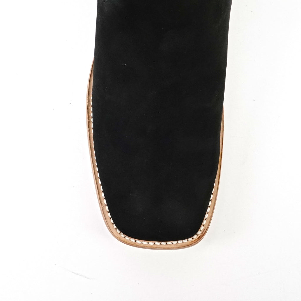 Botines - Nubuck negro - Punta cuadrada (E1200)
