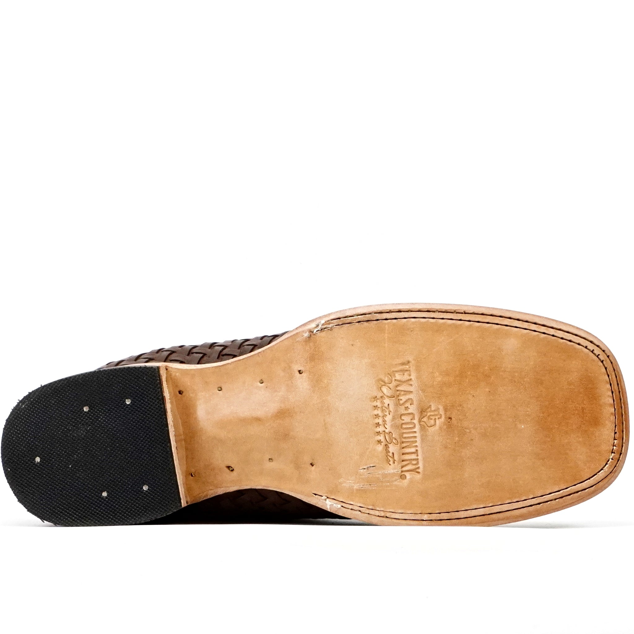 Botines de piel trenzada - Marrón - Puntera cuadrada (E1200)