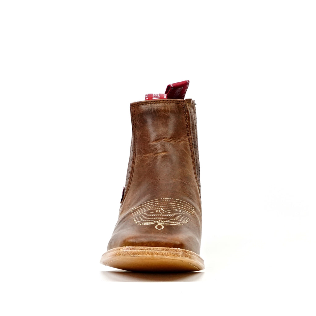 Cowboy Style Rustic Honey Ankle Boots - Square Toe (E1200)
