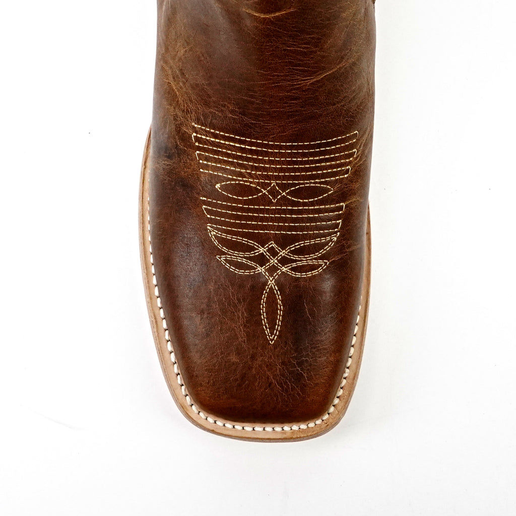 Cowboy Style Rustic Honey Ankle Boots - Square Toe (E1200)