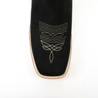 Cowboy Style Nubuck Black Ankle Boots - Square Toe (E1200)